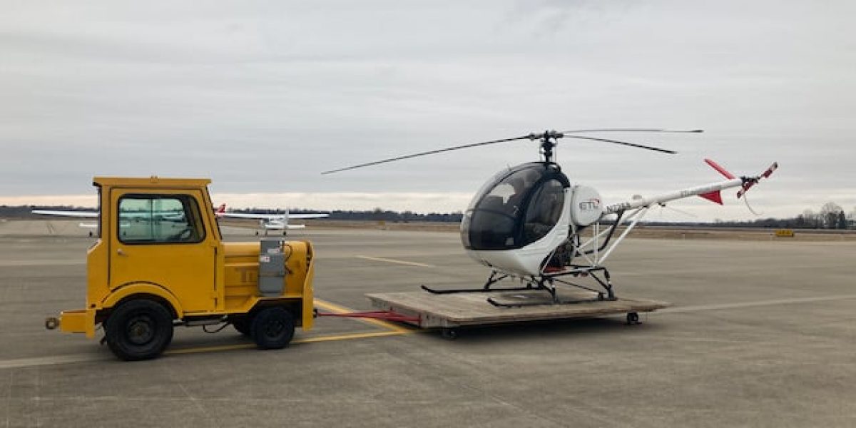 ETL Aviation's tug for towing the training helicopter at Blue Grass Airport